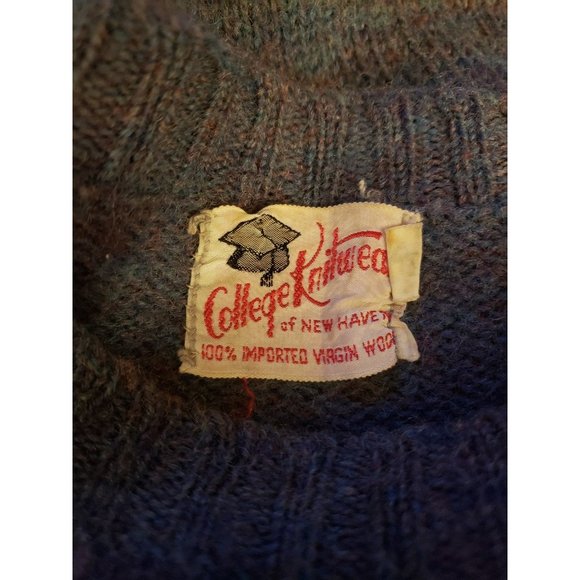 60s Blue/Gray‎ Wool Sweater - Picture 5 of 5